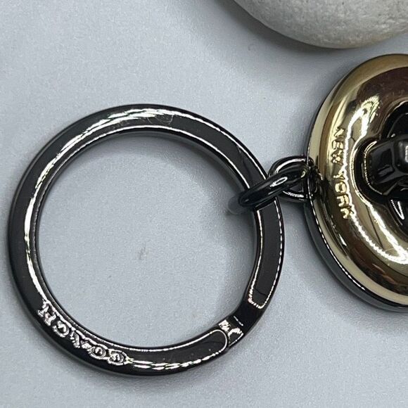 COACH Gold Black dual Fob Twist Loc PurseCharm/Key Fob NWOT - Picture 11 of 16
